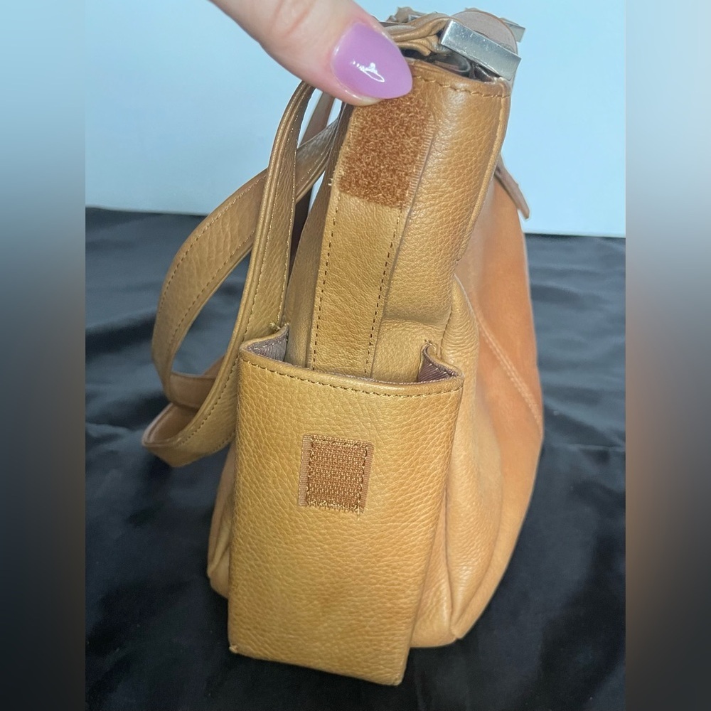 Fossil Leather Shoulder Bag Tan Genuine Real Leather Bag - Picture 5 of 10